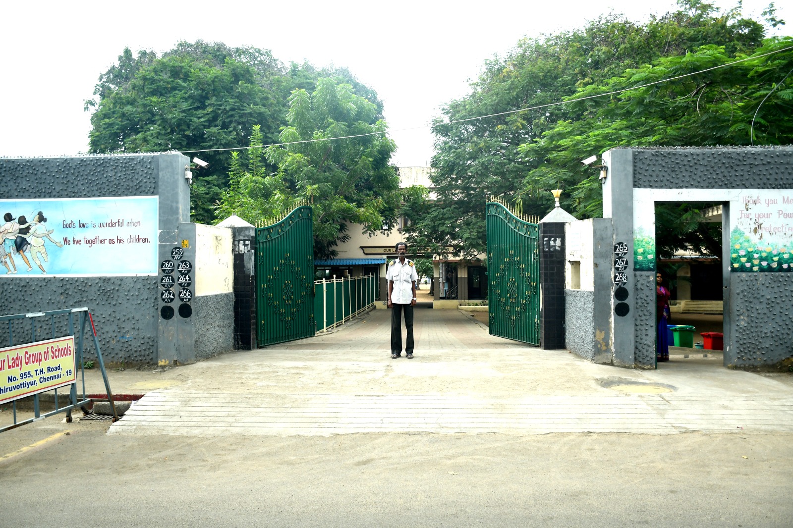 Secure school entrance gate